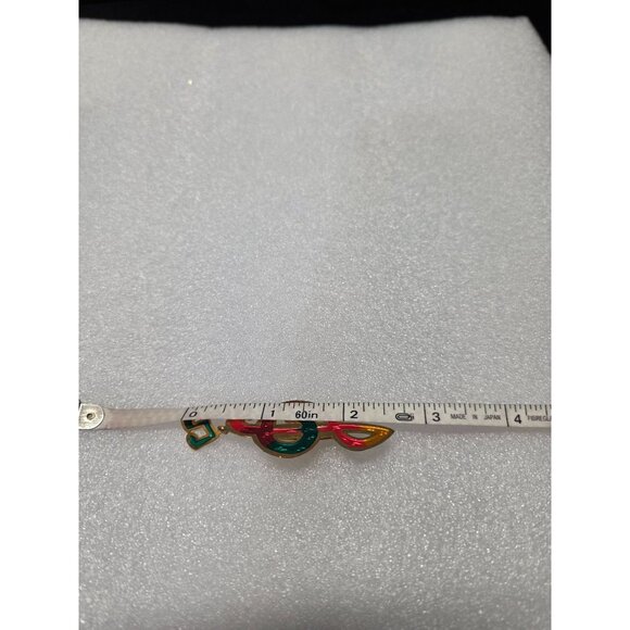 Vintage Treble Clef Gold Tone Pin Brooch With Dangling Note - Picture 10 of 10